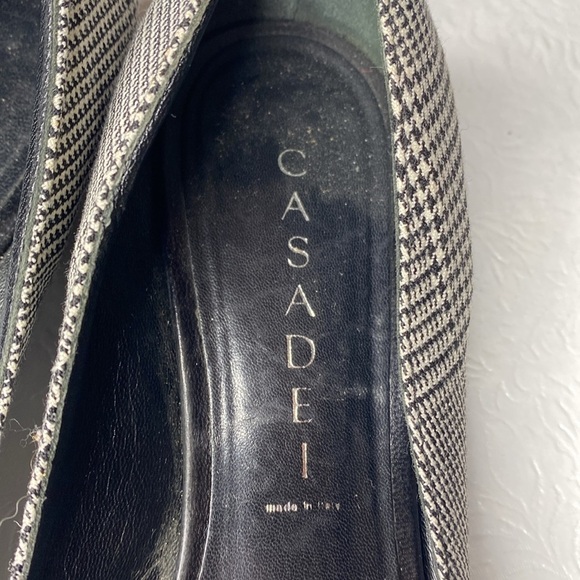 Casadei Houndstooth‎ and Fur Pom Pom Flats - Picture 3 of 6